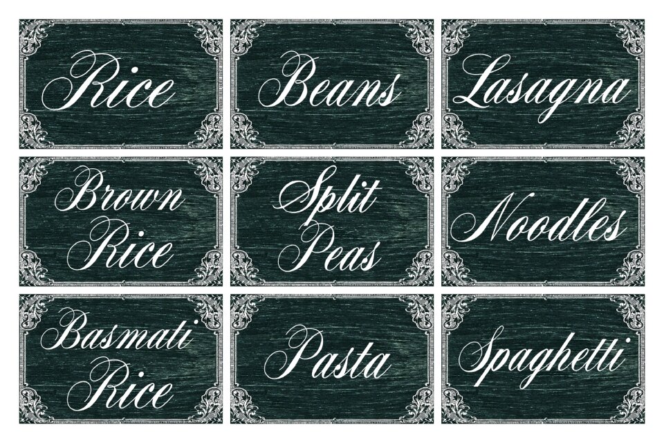 Label kitchen chalkboard