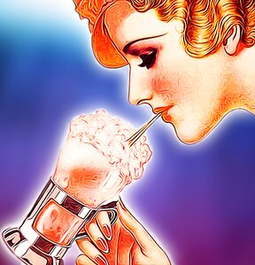 Drink woman ice cream parlor