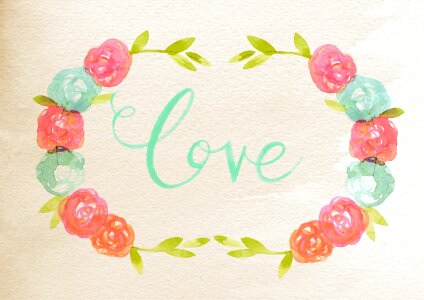 Watercolor romantic message