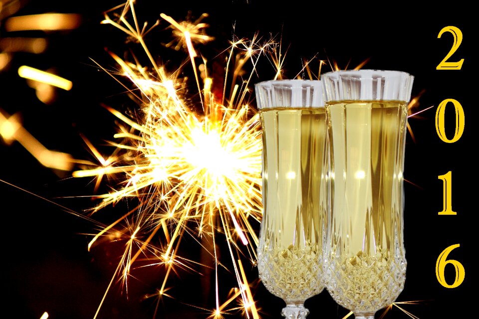 Fireworks sparkler champagne