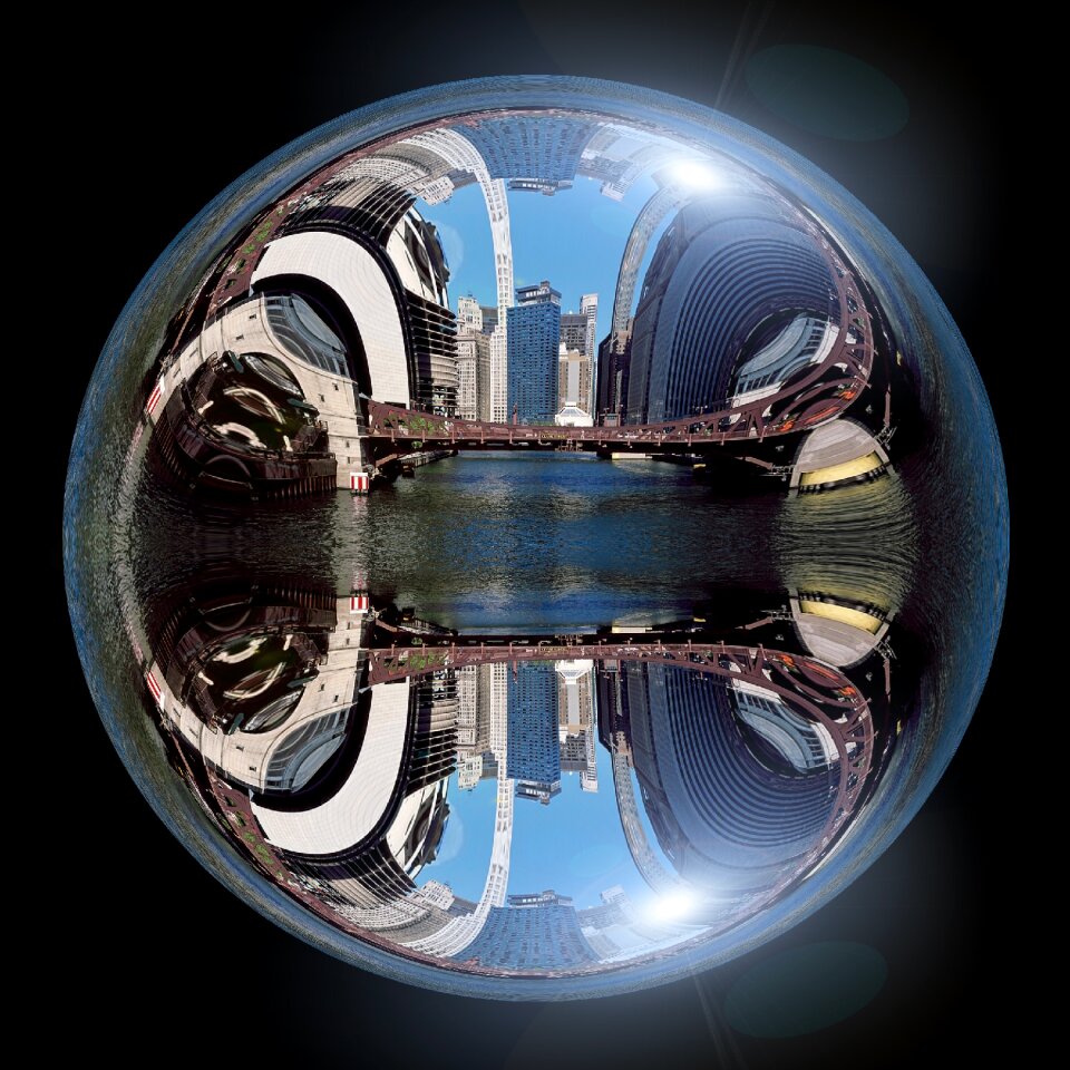 Skyscrapers lighting ball