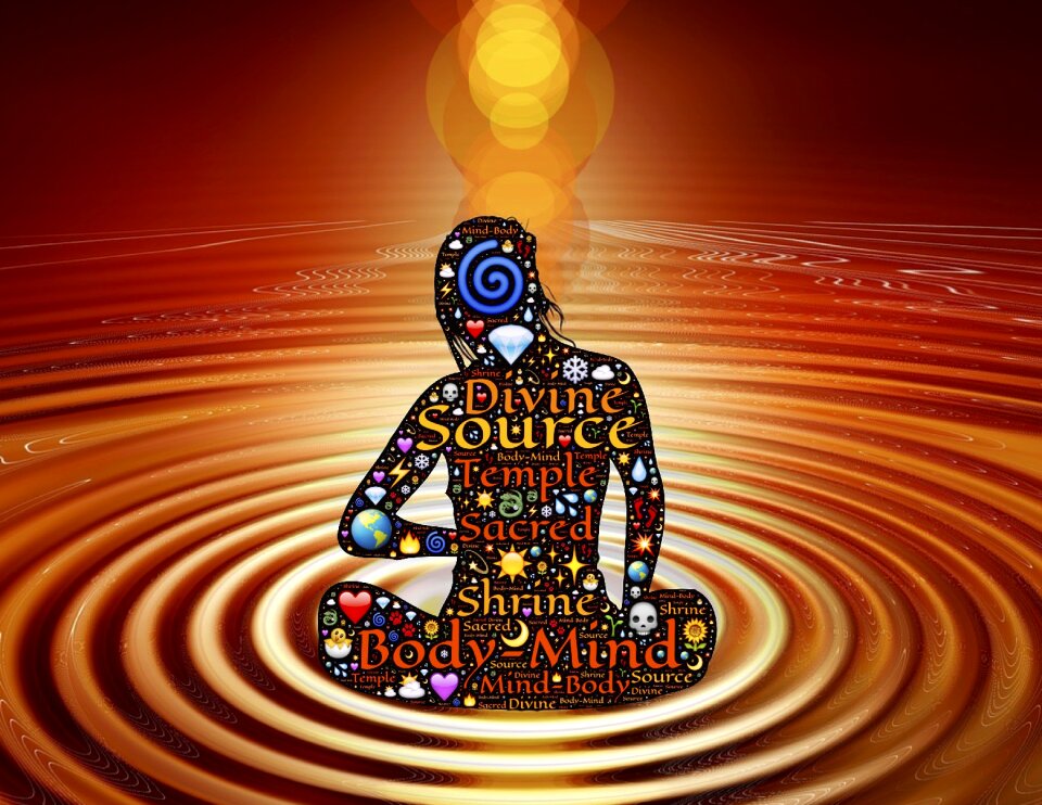 Mind-body faith silhouette