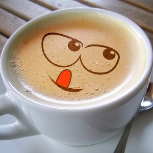 Café au lait smile laugh