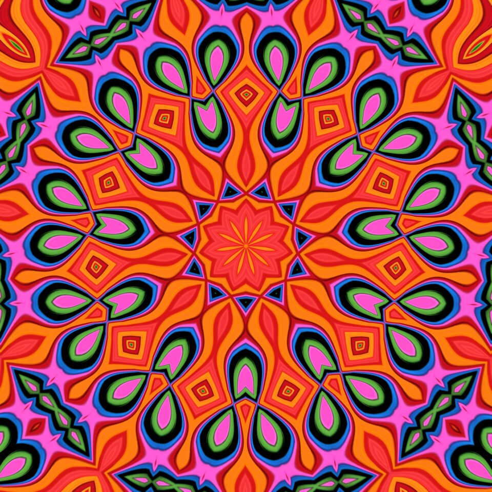 Colorful mandala orange