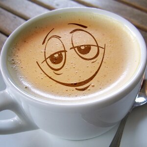 Café au lait smile laugh