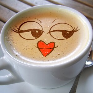 Café au lait smile laugh