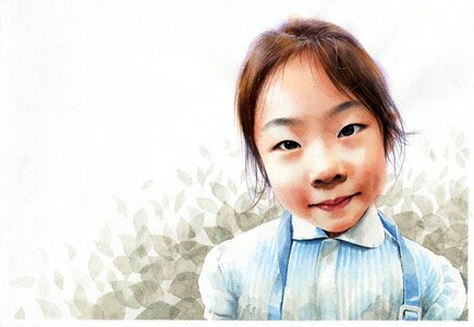 Kids illustration girl portraits