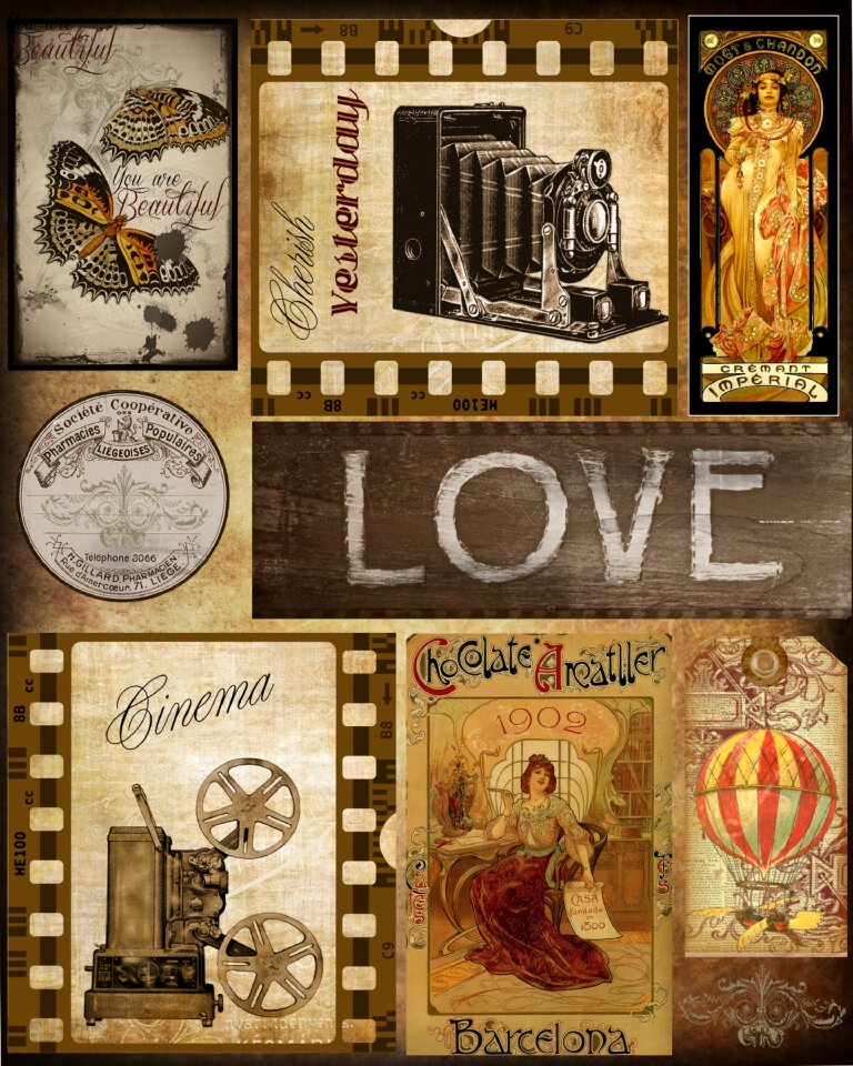 Element collage love