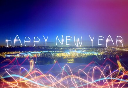 New year 2016 greeting card year