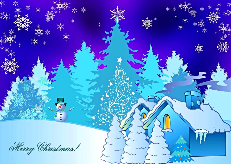 Christmas motif christmas tree greeting card