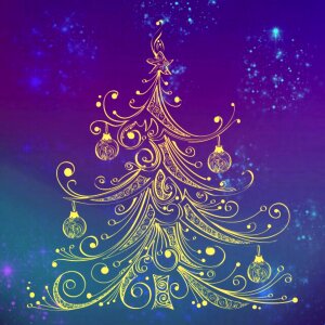 Christmas tree festive lighting