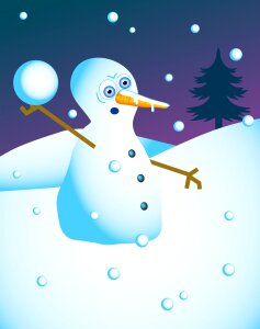 Winter snow snowman