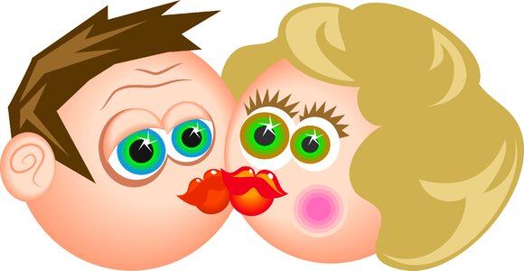 Kiss kissing cartoon