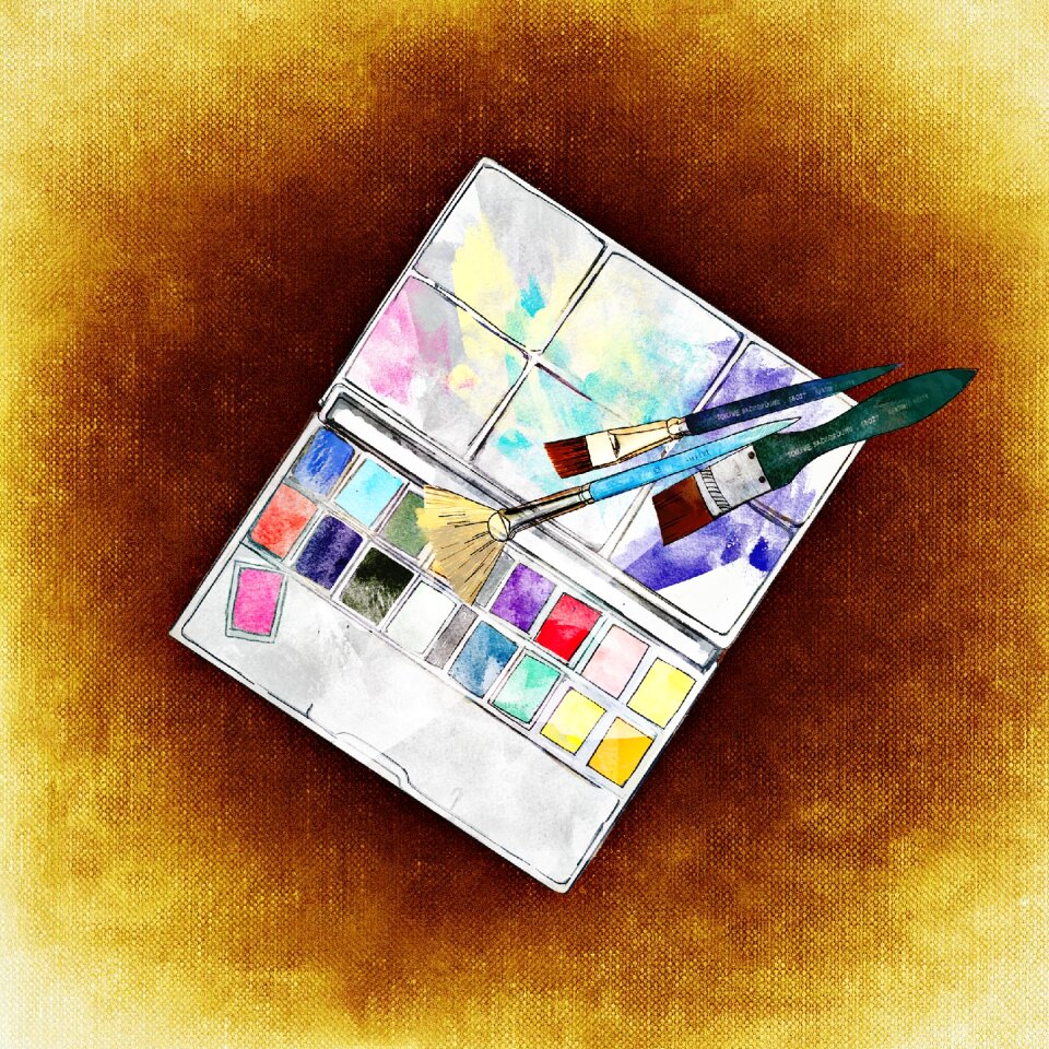 Colorful painting brush