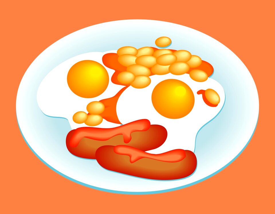 Fried eggs beans