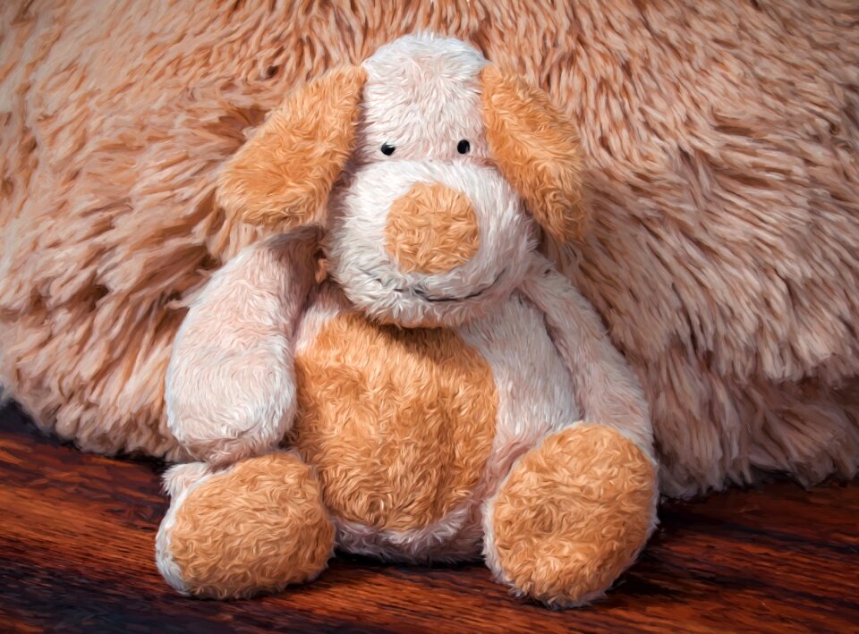 Fabric dog beige brown
