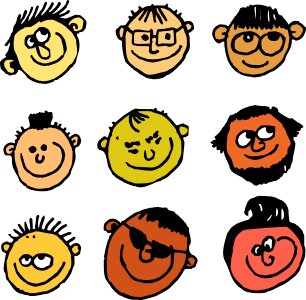 Male group faces