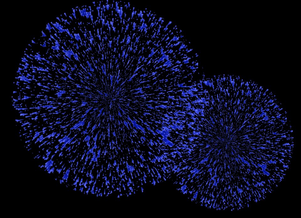 Blue fireworks background