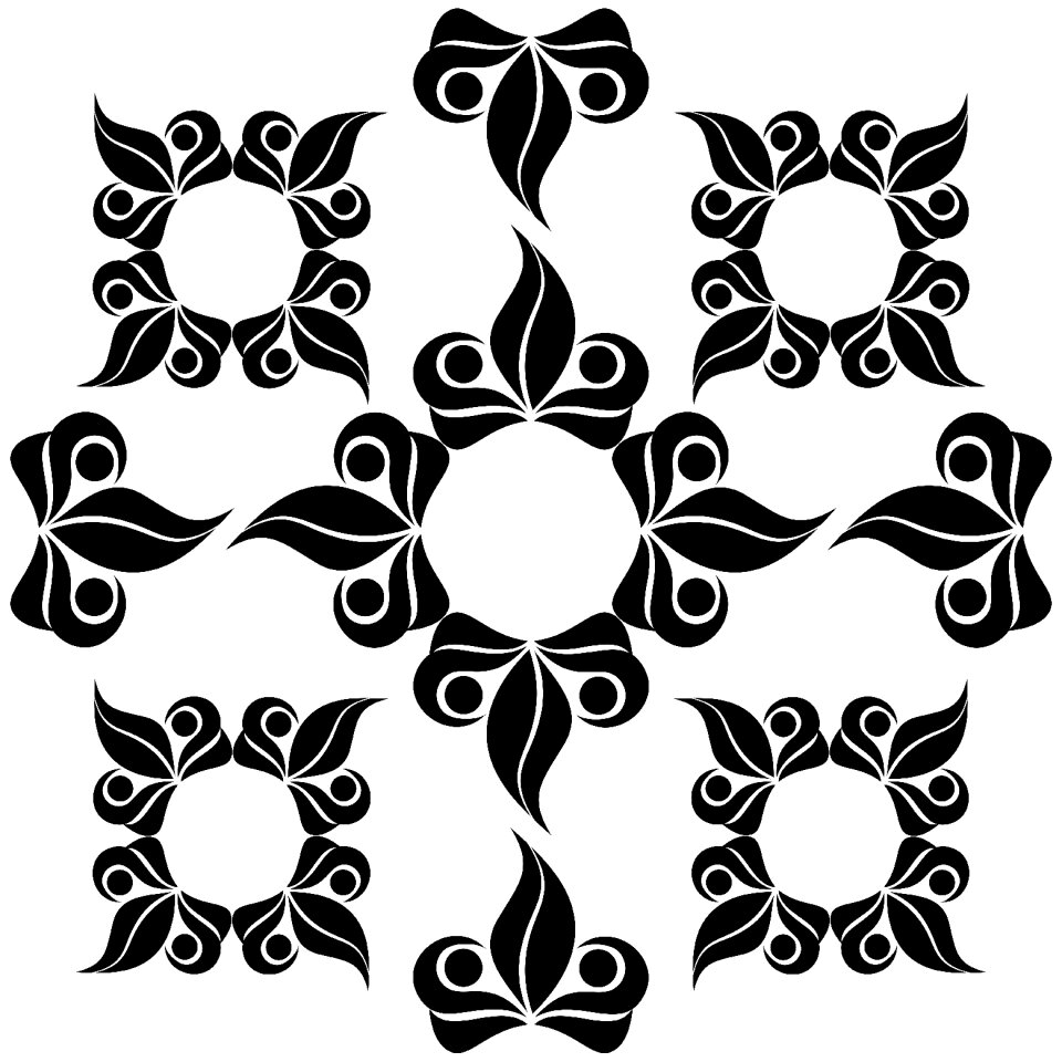 Baroque black and white pattern brown