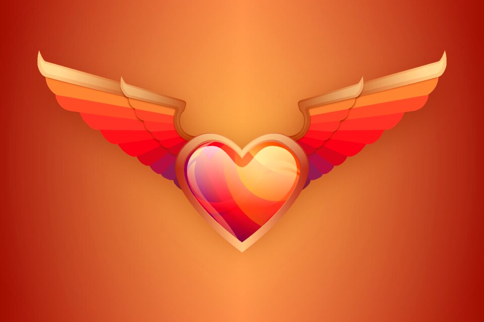Valentine day orange love orange heart