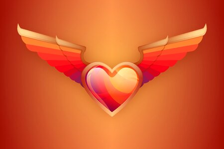 Valentine day orange love orange heart