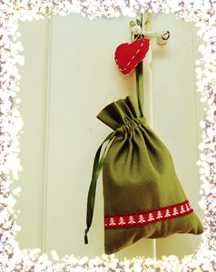 Bag heart christmas motif