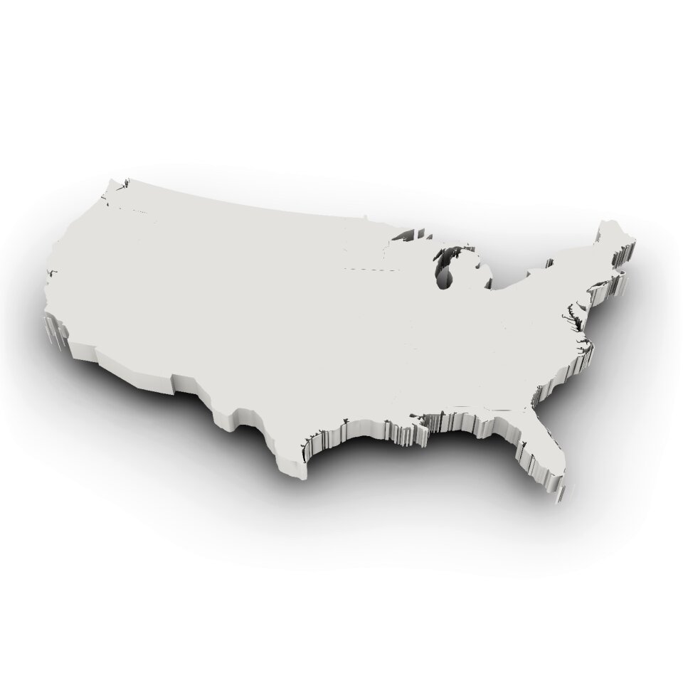 Country states of america land borders
