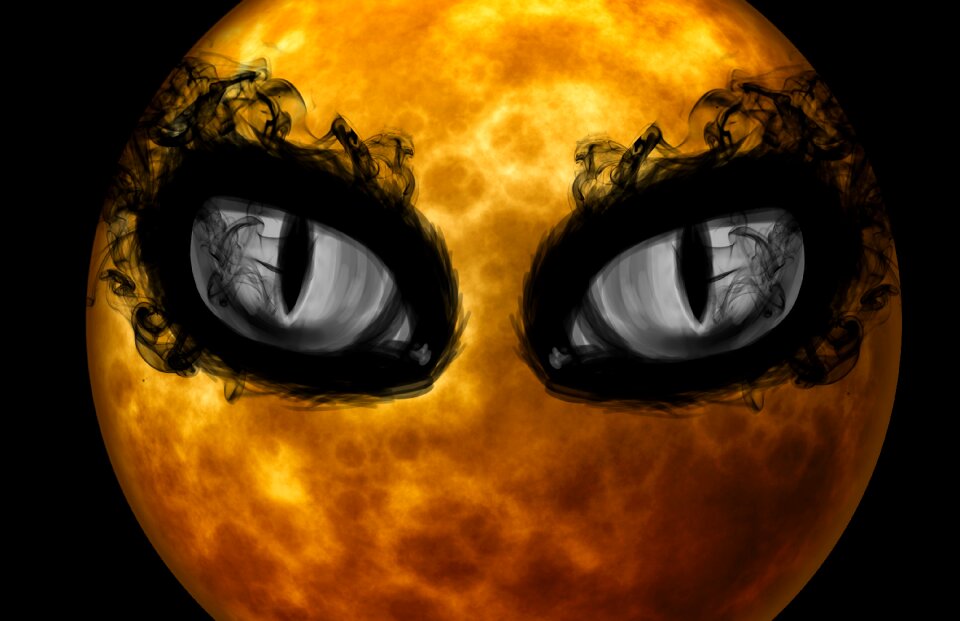 Mystical gloomy moonlight