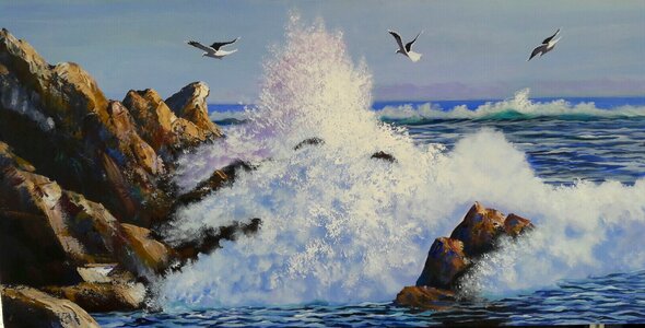Coast sea blue art