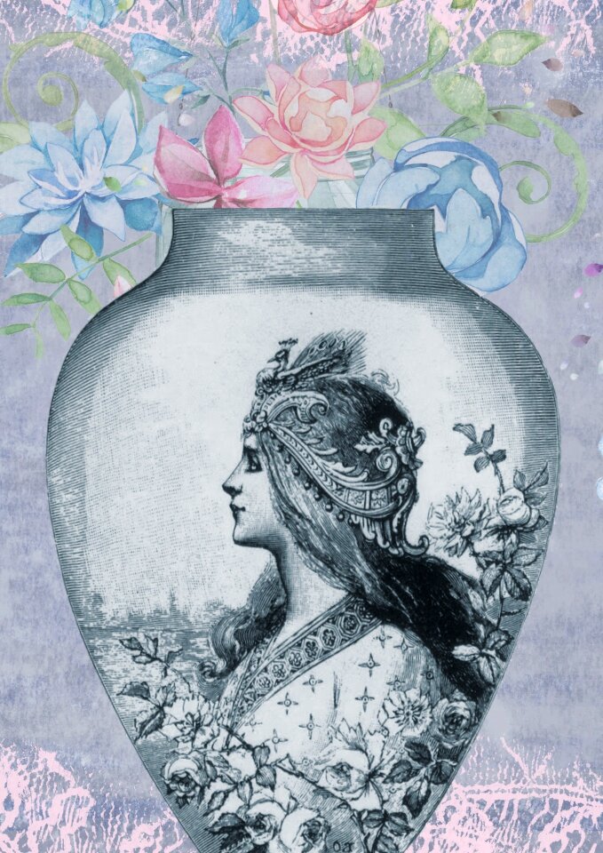 Antique blue pink