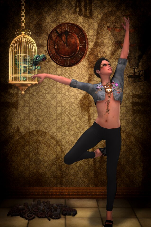 Steampunk fantasy cage