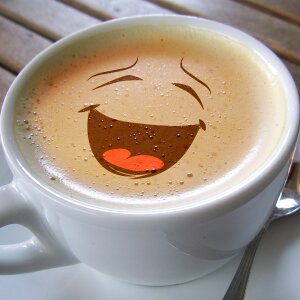 Café au lait smile laugh