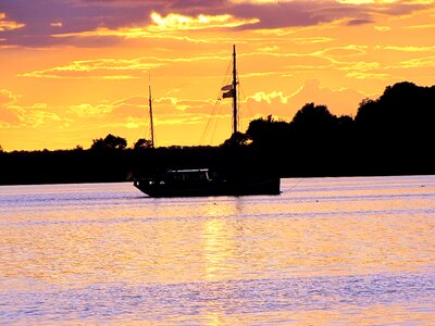 Purple water evening dusk