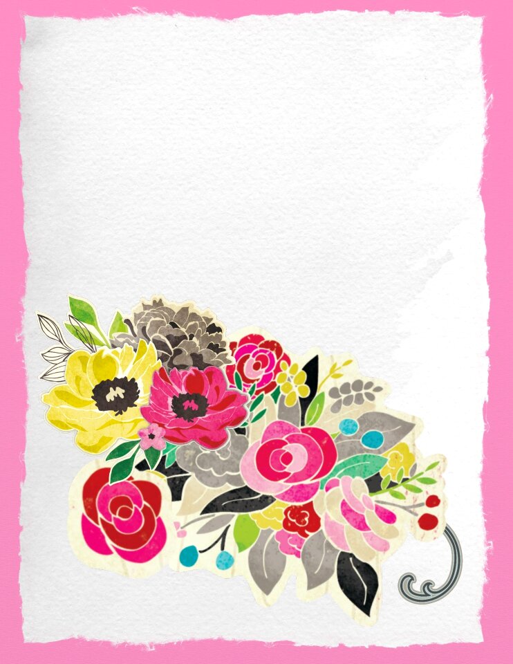 Modern flower blank