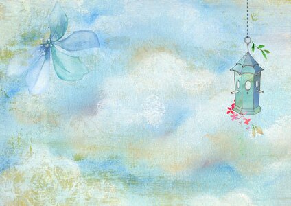 Vintage romantic bird
