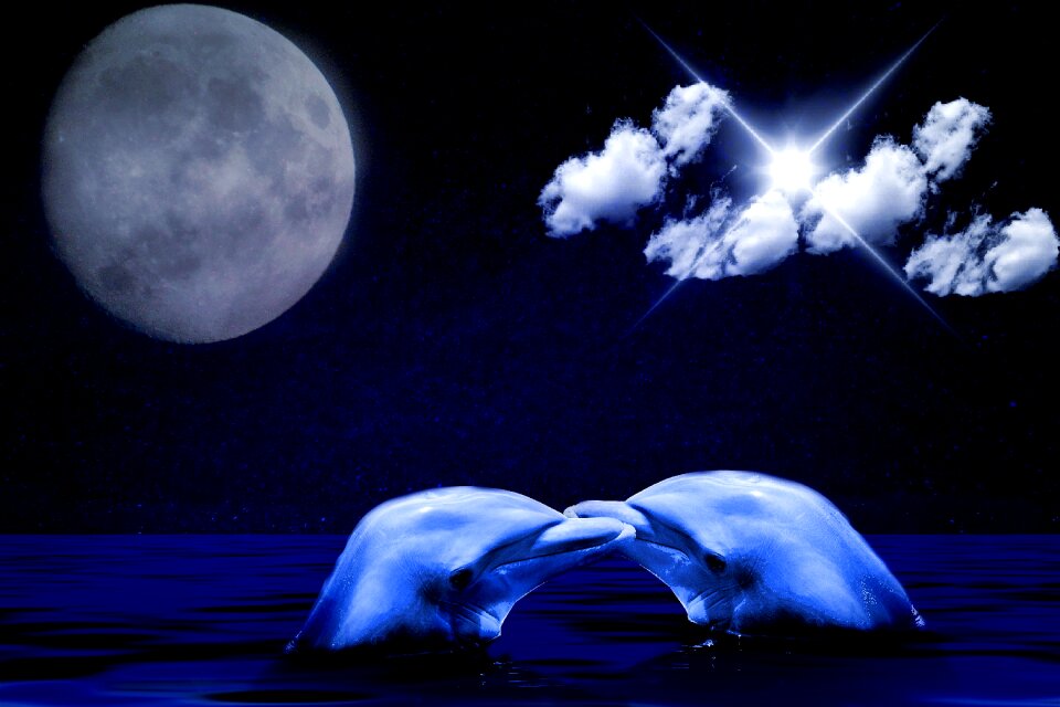 Moon clouds star