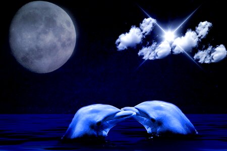 Moon clouds star