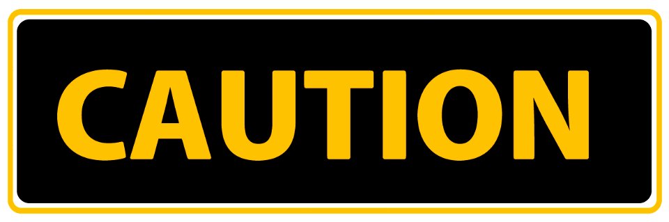 Caution warning note