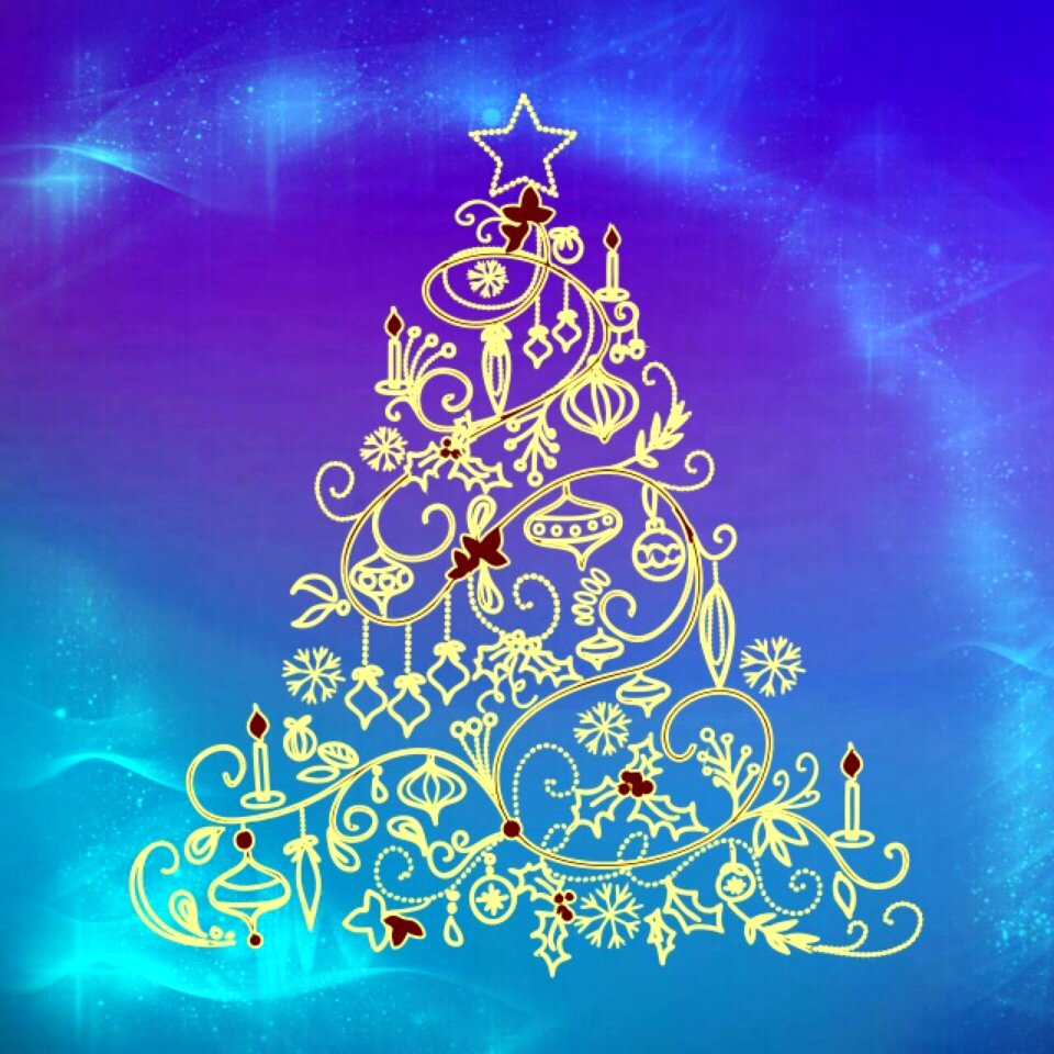 Christmas tree festive lighting