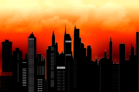 New york city skyline cityscape building