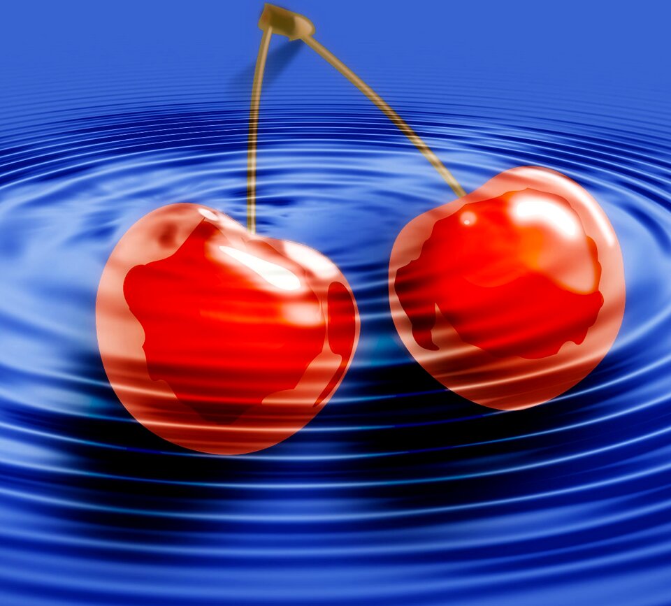 Blue background fruit
