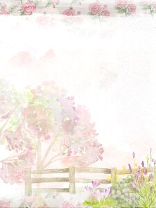 Background fence shrubs