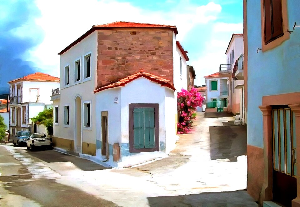 Greece stone home