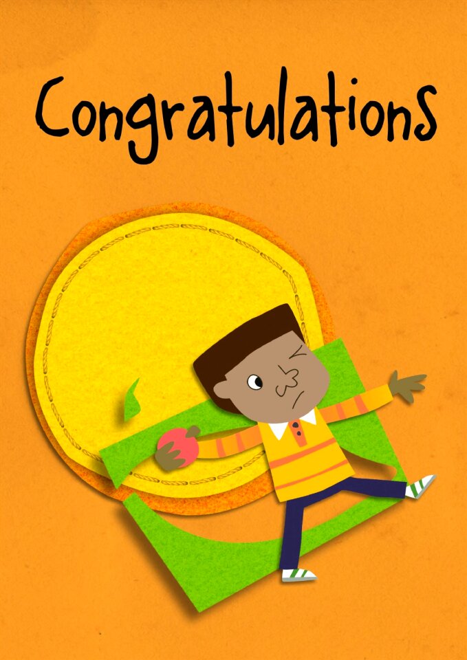 Card greeting happy child