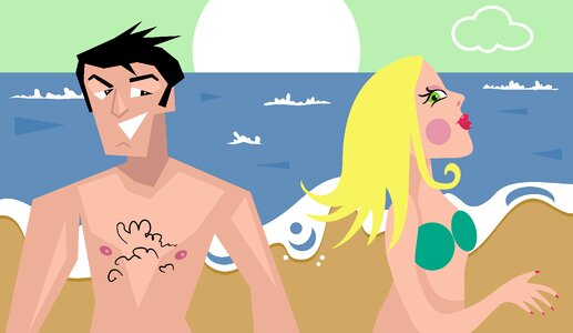 Woman couple flirting