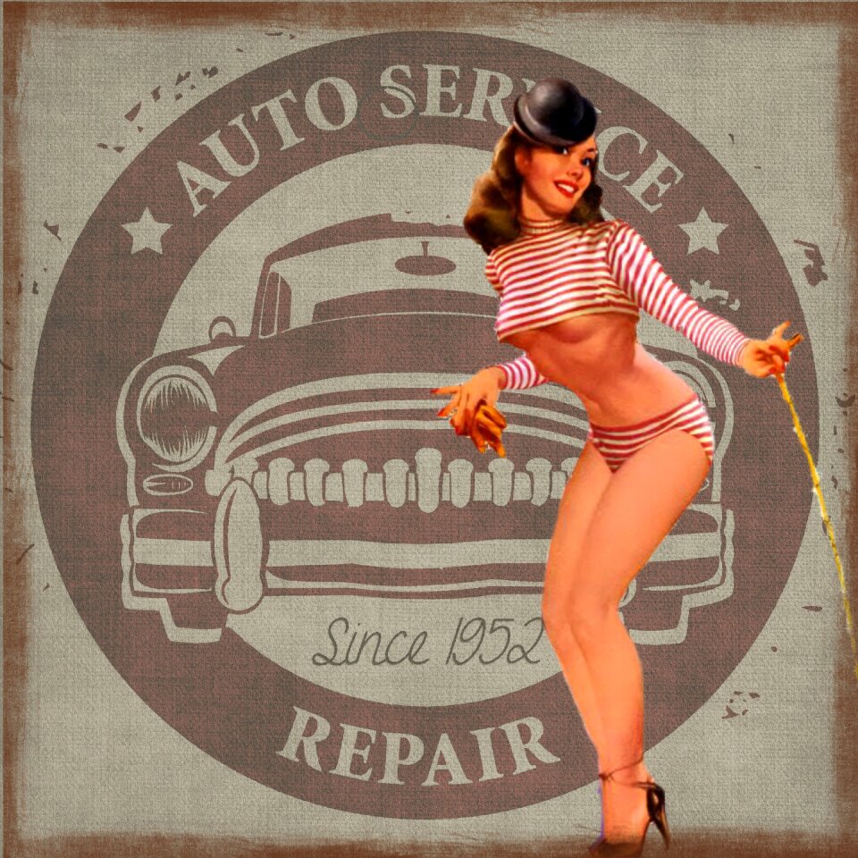 Girl auto service label