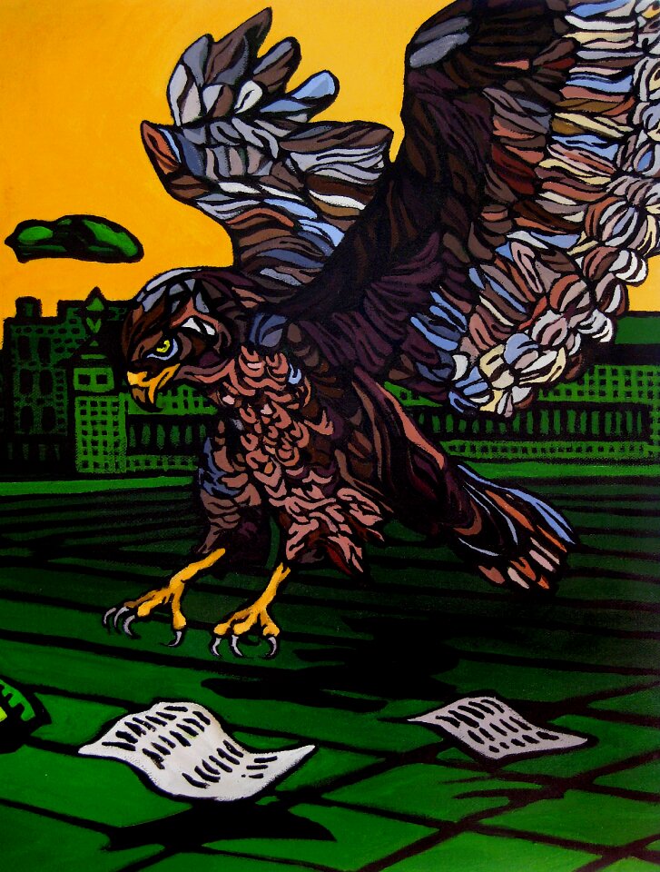 Cartoon style acrylic painting of tine jensen Free illustrations