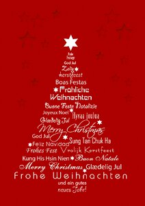 Red christmas time postcard