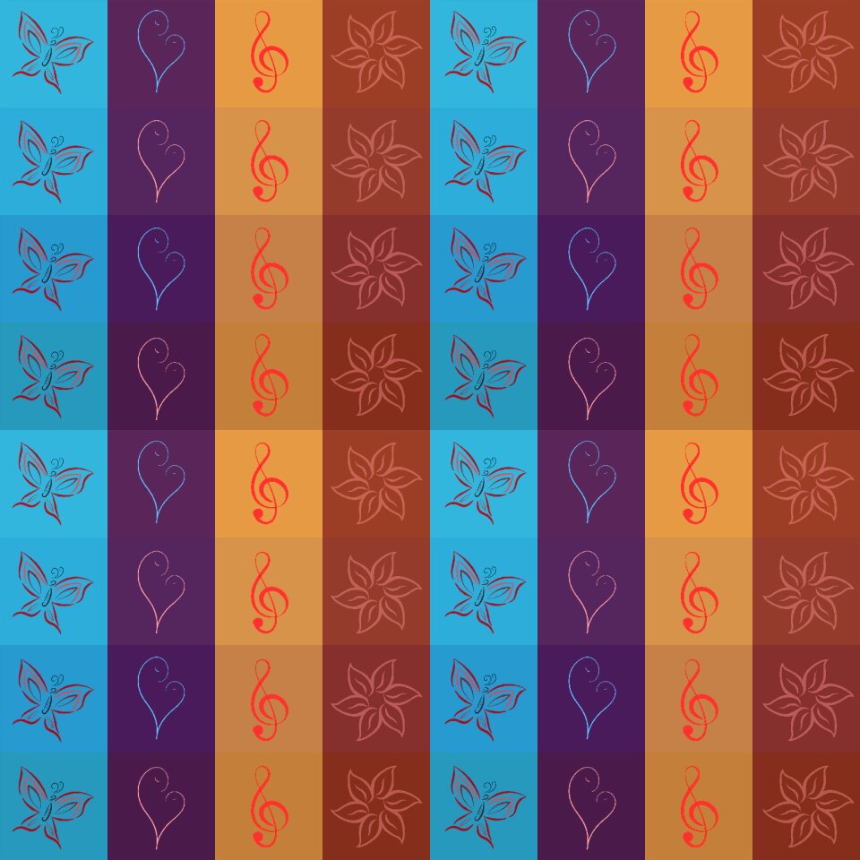 Color squares blue squares purple squares