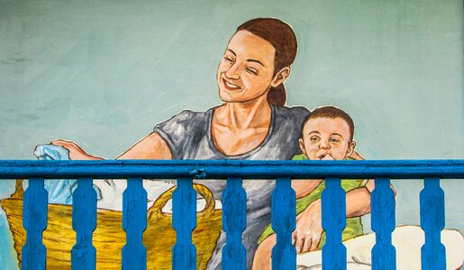 Mother balcony Free illustrations
